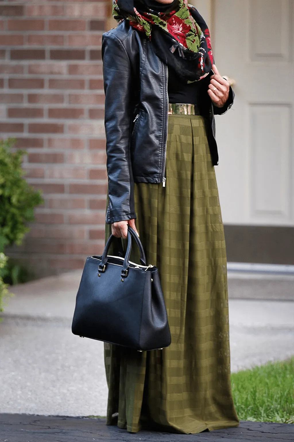 Olive Mesh Maxi Skirt