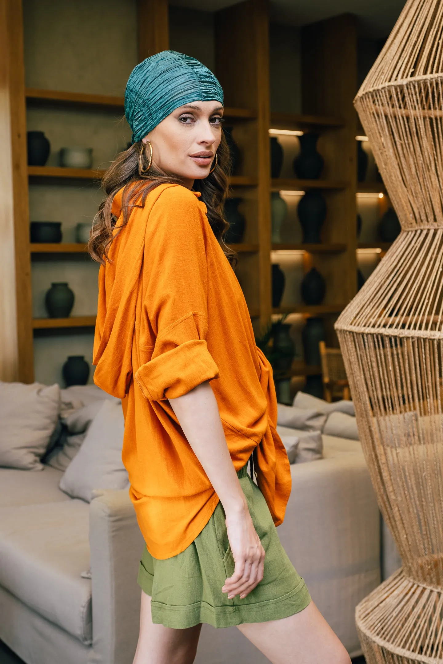 Orange Shirt - Military Shorts LSST004-LSOT003