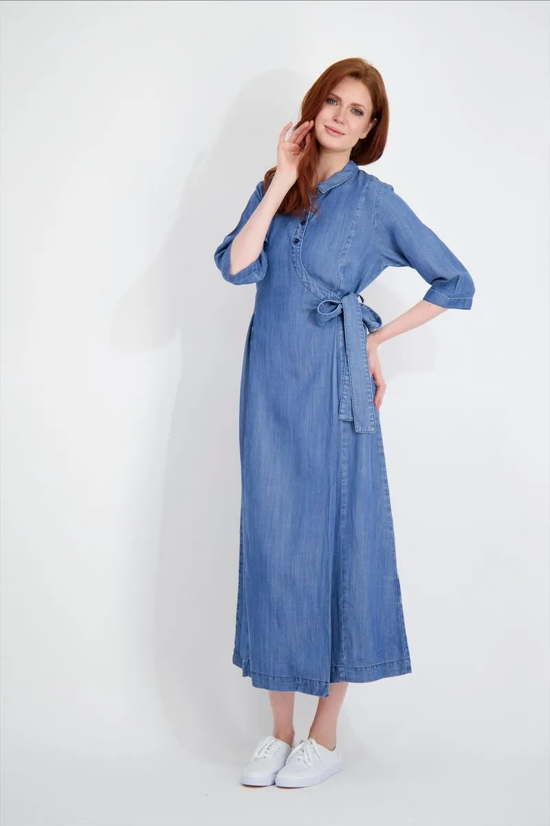 Pashmina Denim Mock Wrap Over