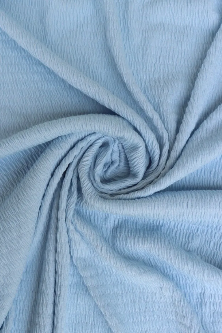 Pastel Blue Smocked Jersey Knit
