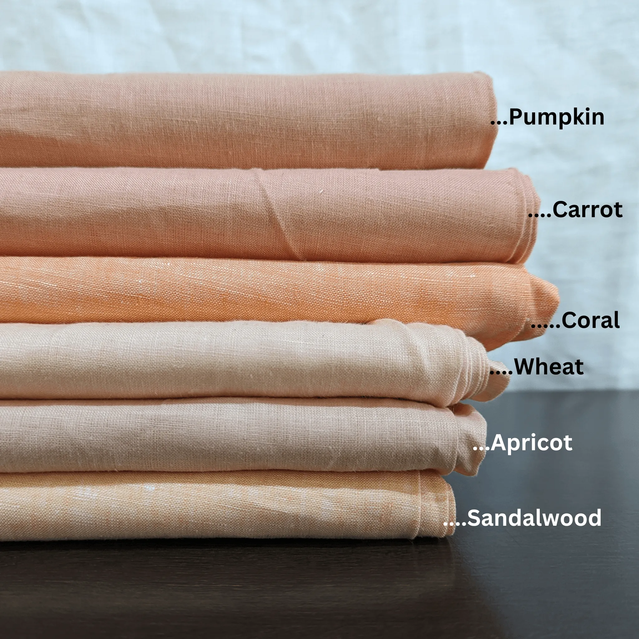 Peach: Shirting Pure Linen Fabric
