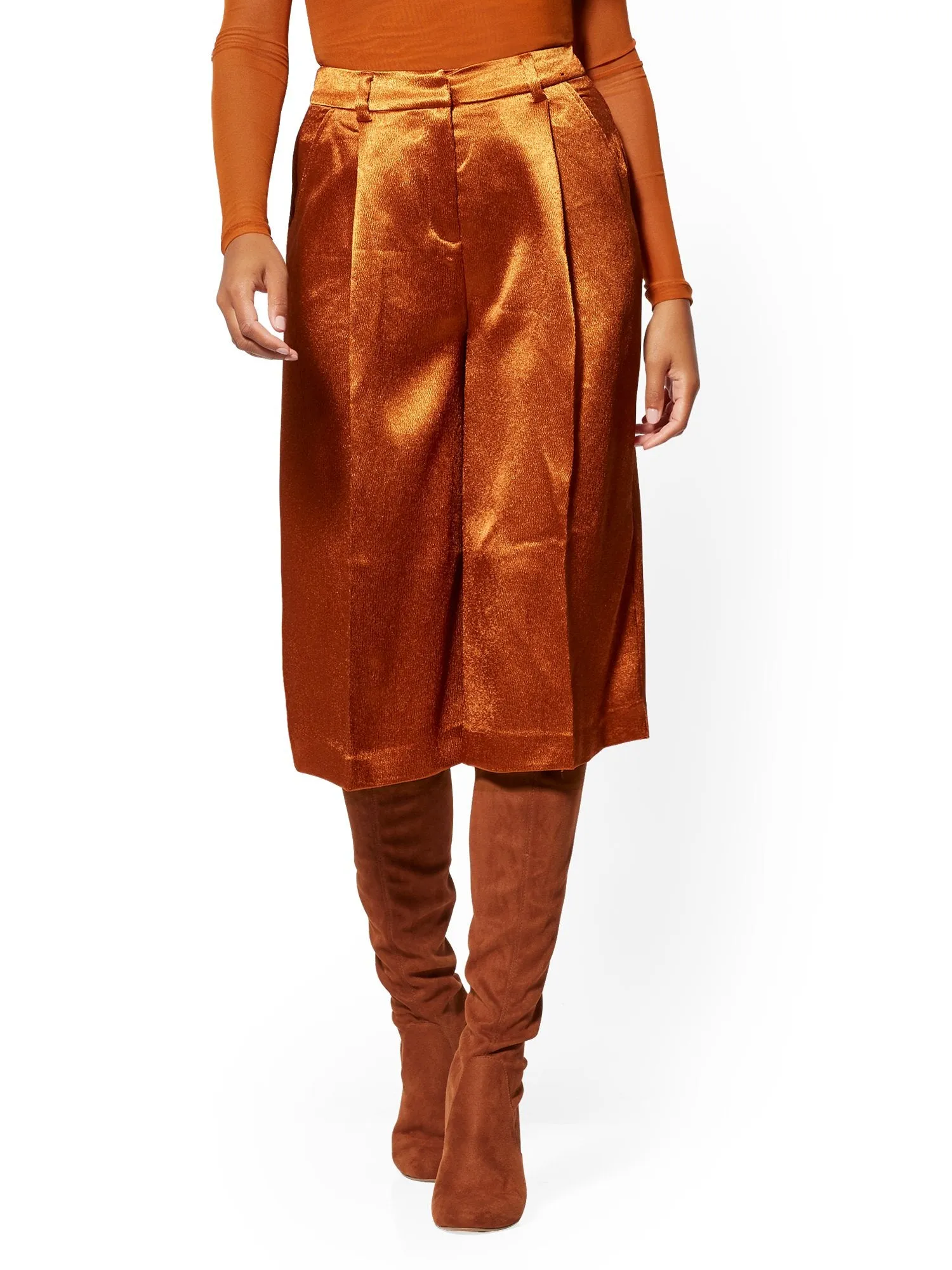 Pleated Long Bermuda