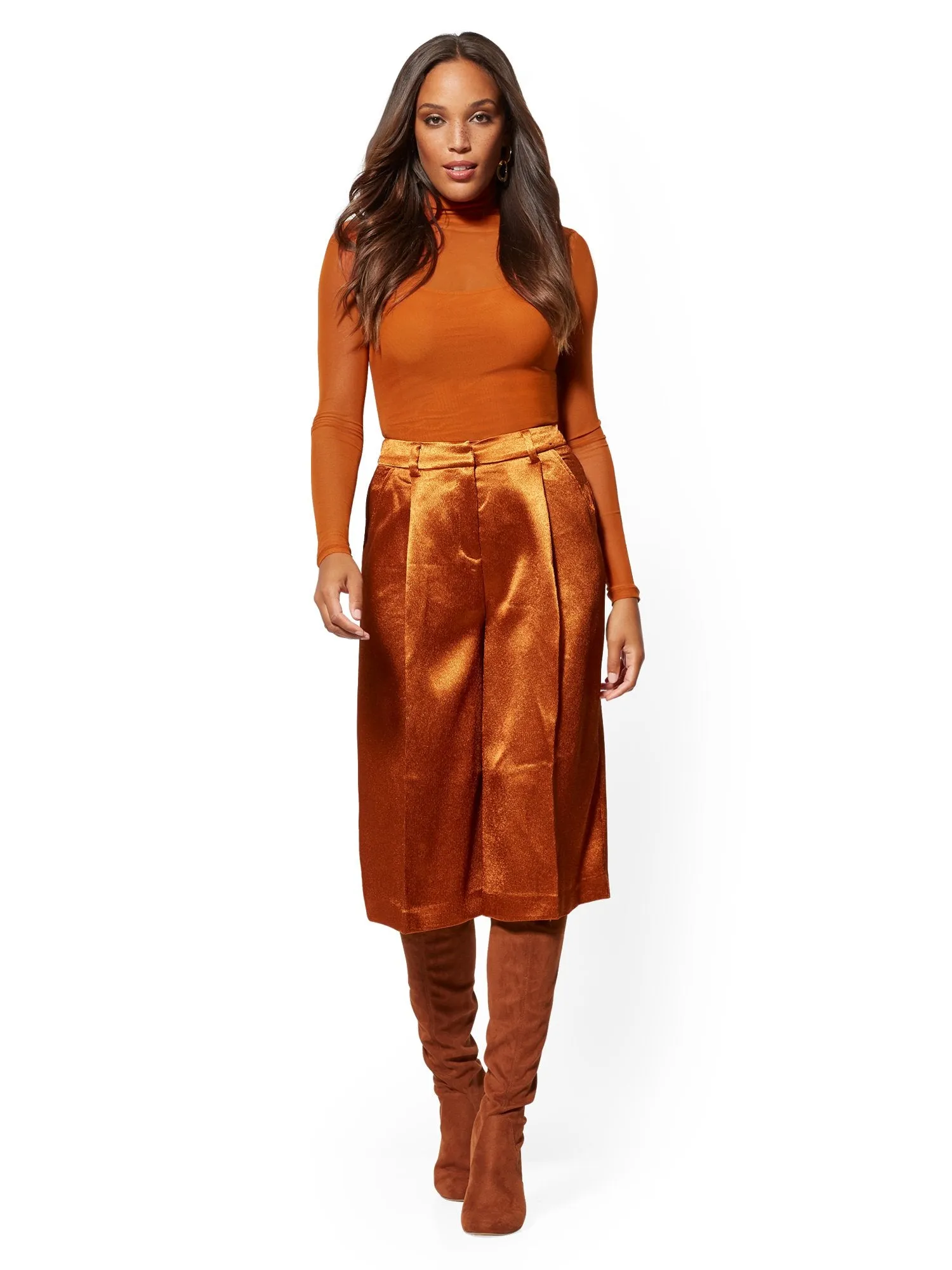 Pleated Long Bermuda