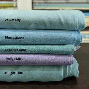 Pure Linen Fabrics | Sky Blue Palette
