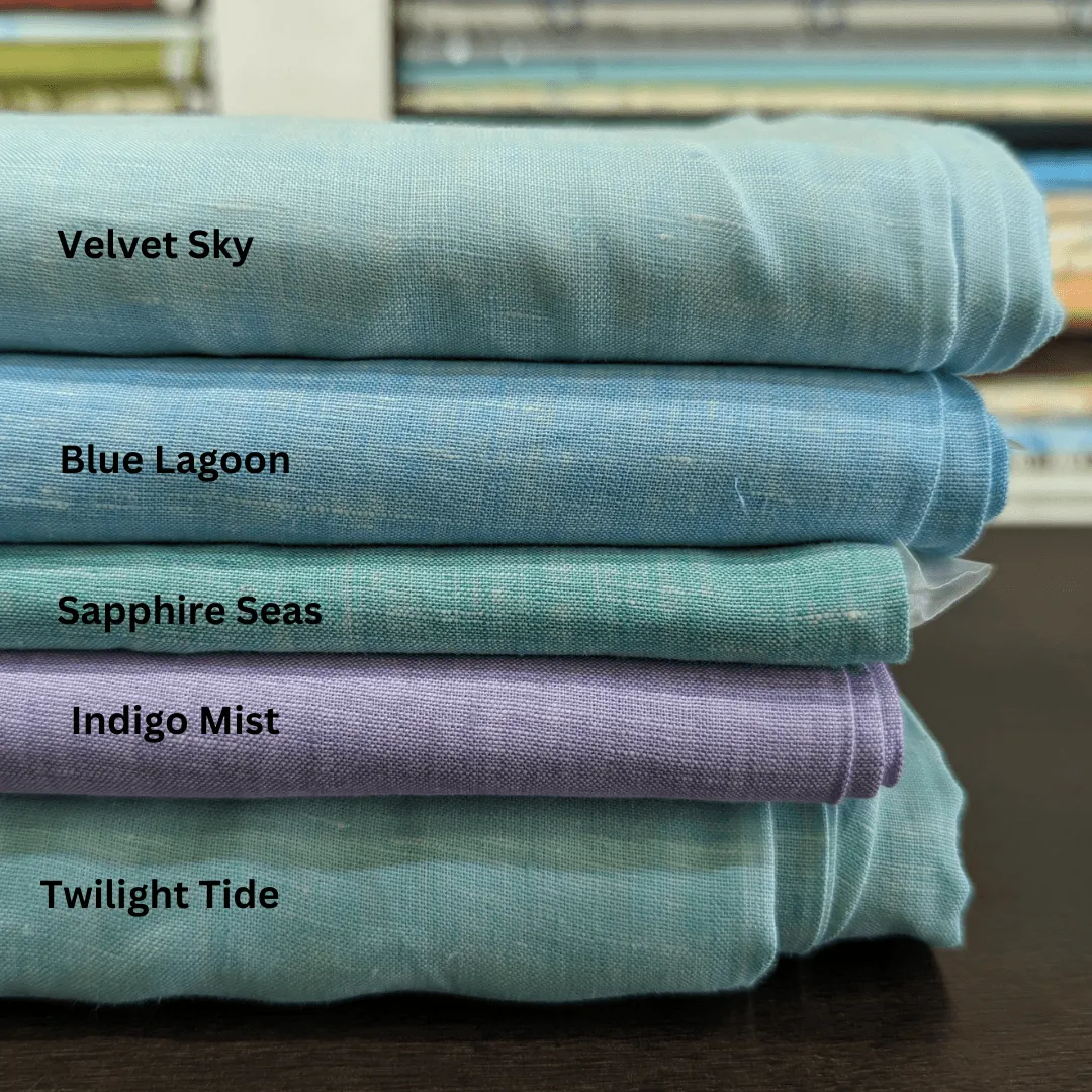 Pure Linen Fabrics | Sky Blue Palette