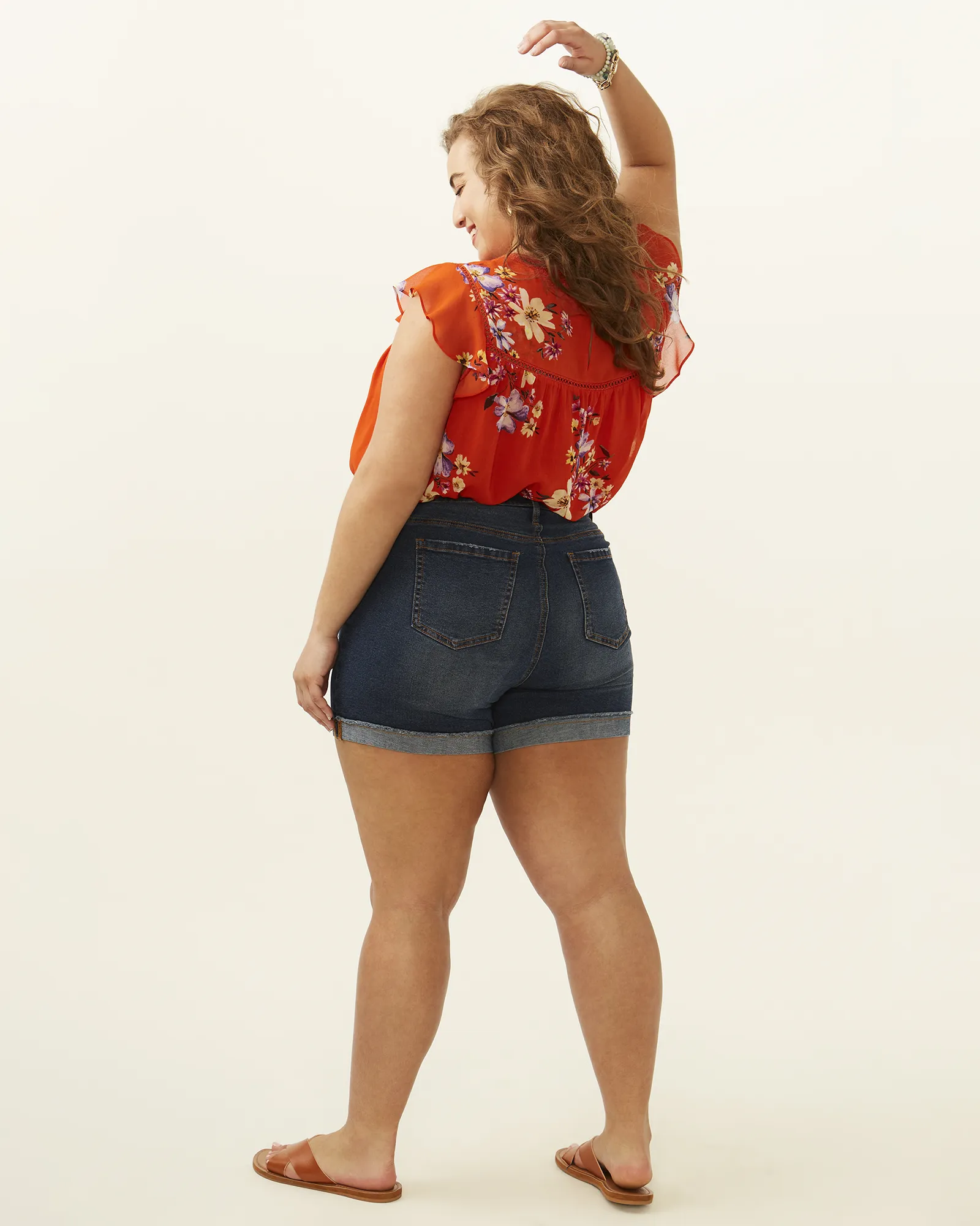 Regina Rolled Hem Short | Destructed Dark Wash