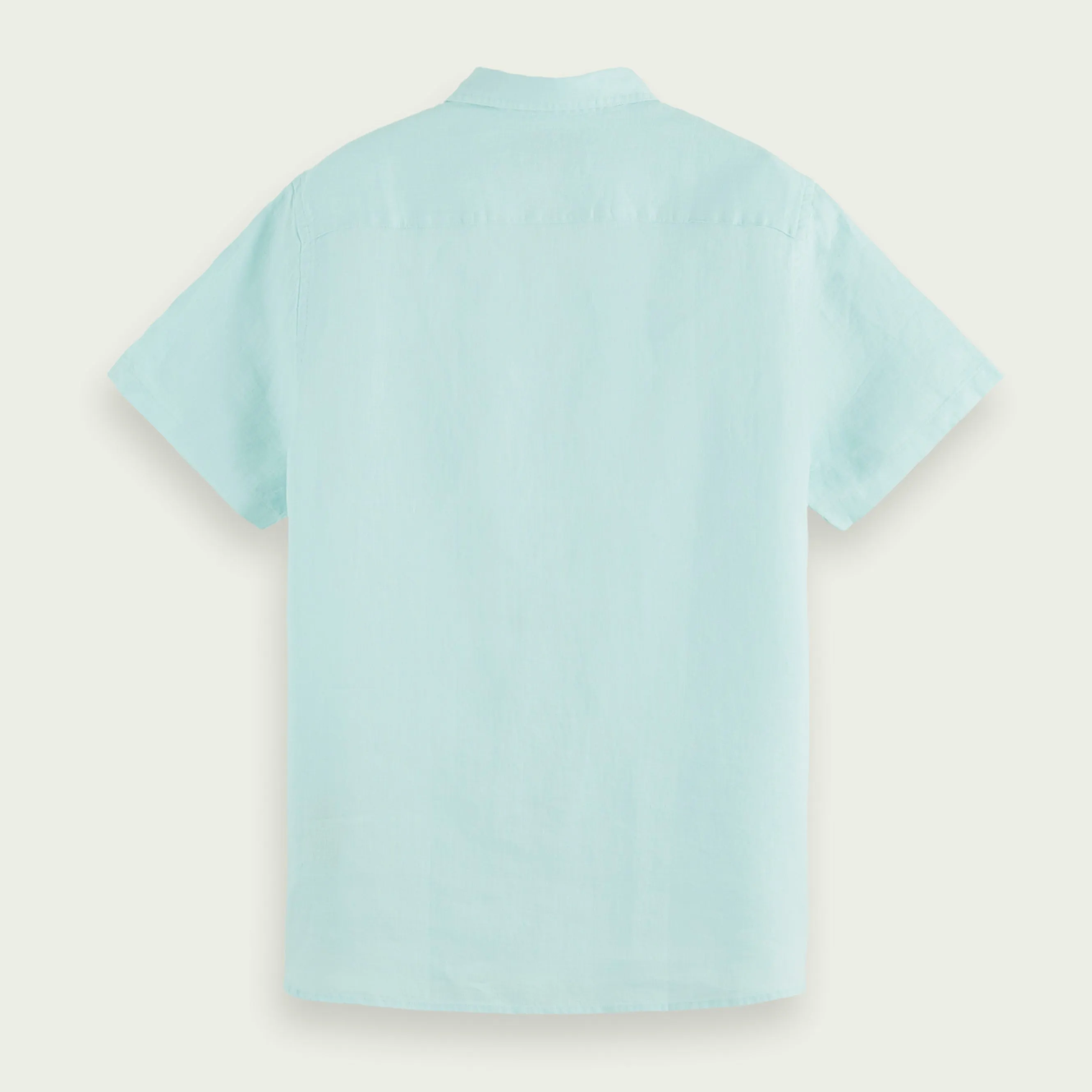 Regular Fit Linen Short Sleeve Shirt (Seafoam)