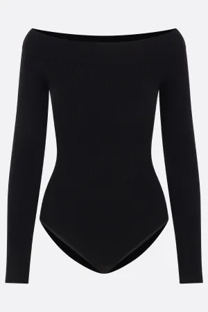Rib Knit Off-the-Shoulder Bodysuit