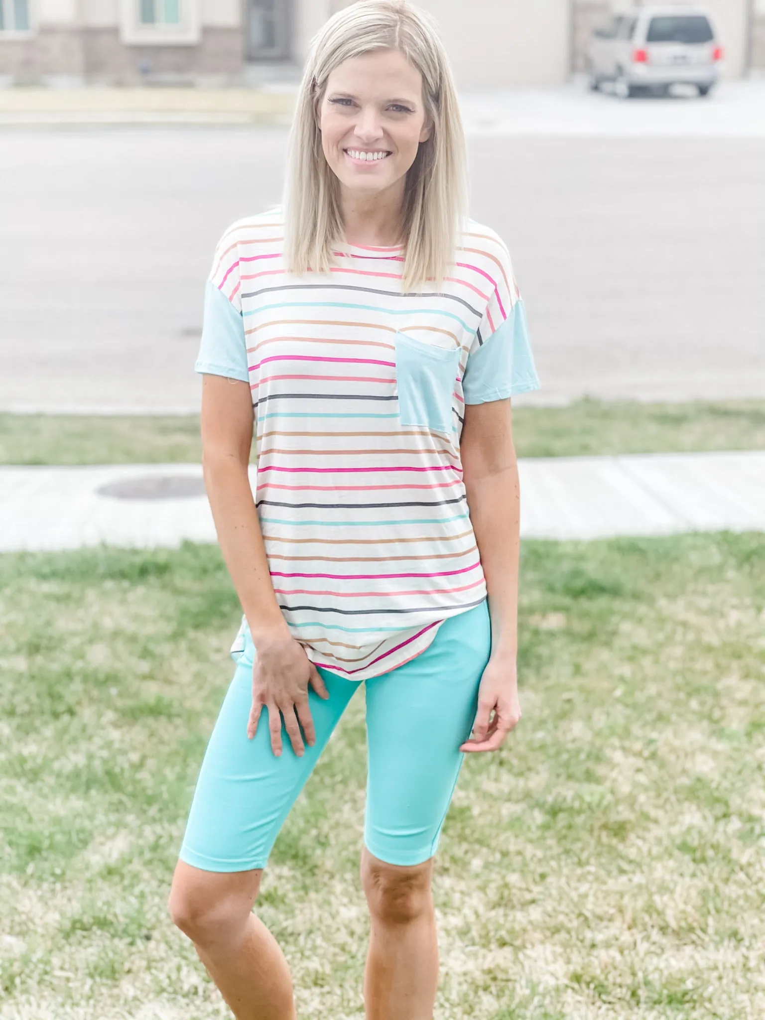 Rome Jegging Shorts - Turquoise