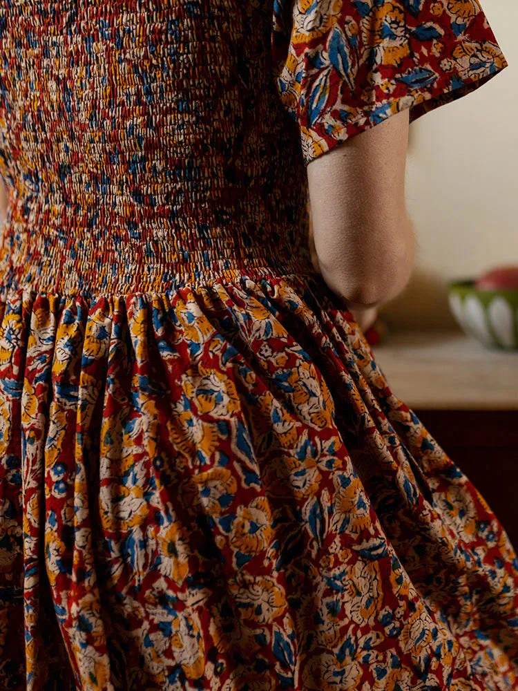 Ruby Floral Smocked Midi Teddy Dress by Mata Traders