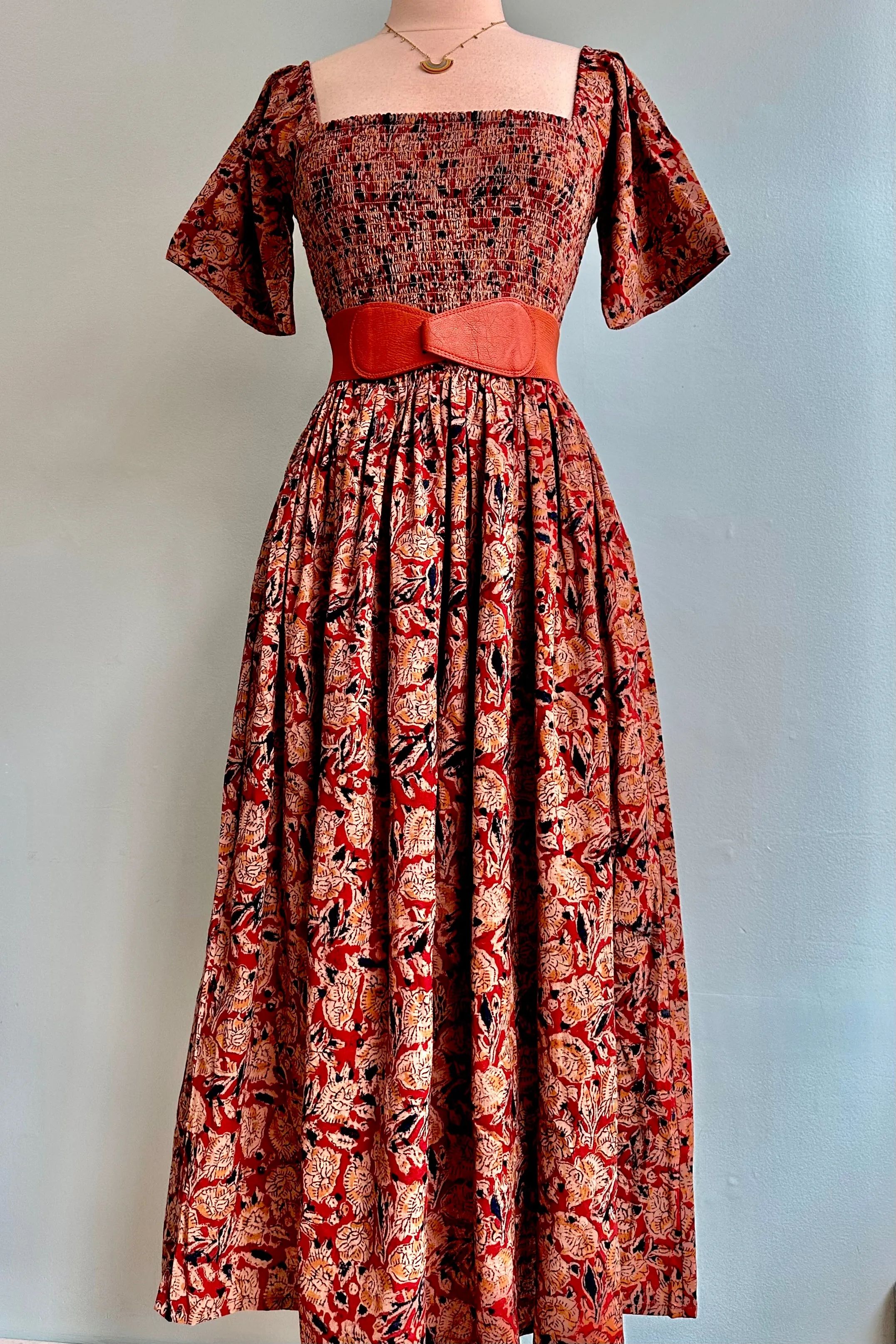 Ruby Floral Smocked Midi Teddy Dress by Mata Traders