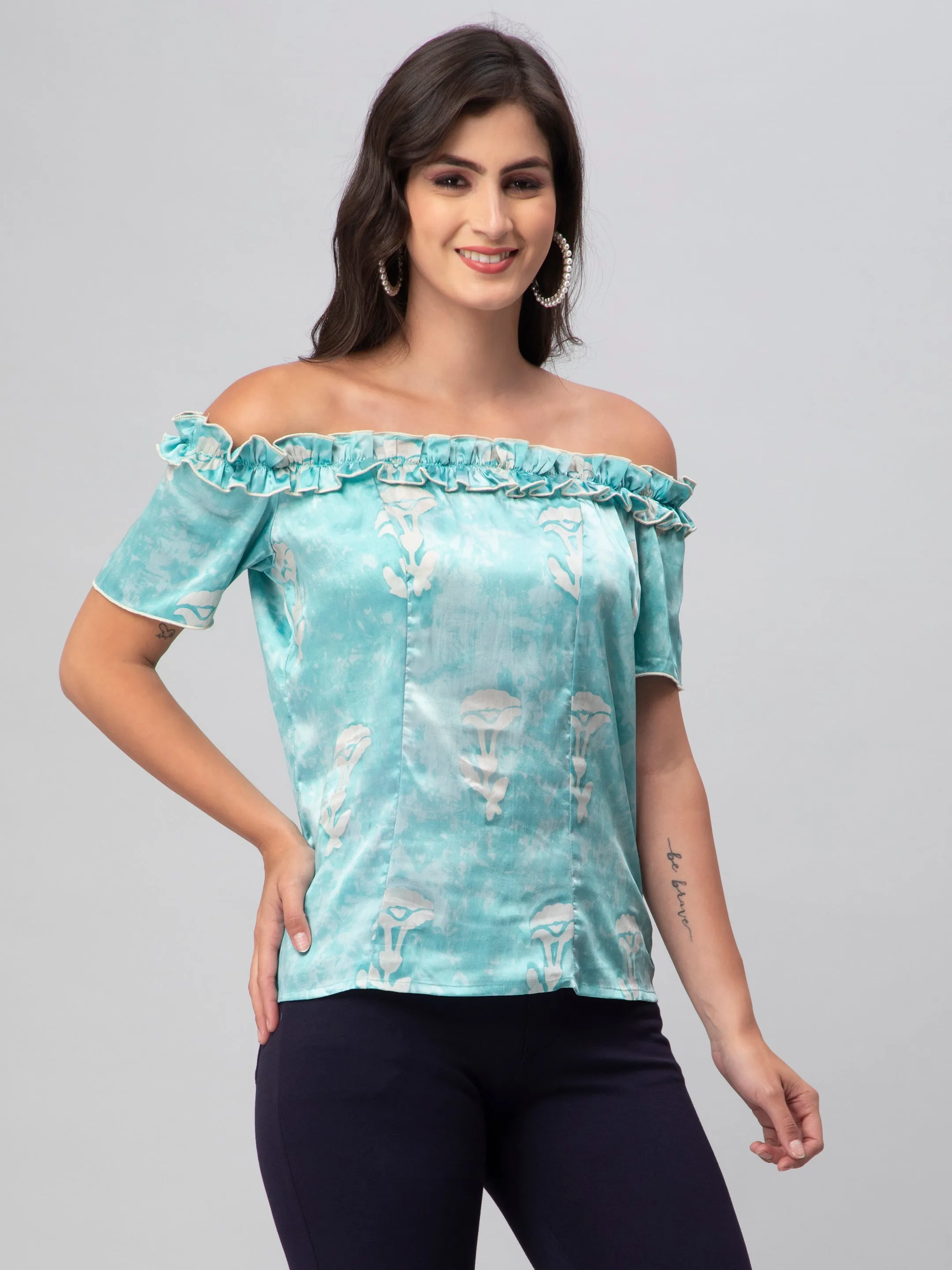 Satin Off Shoulder Top