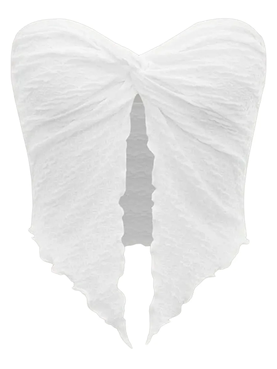 sealbeer A&A Y2k Ruched Bandeau Crop Top