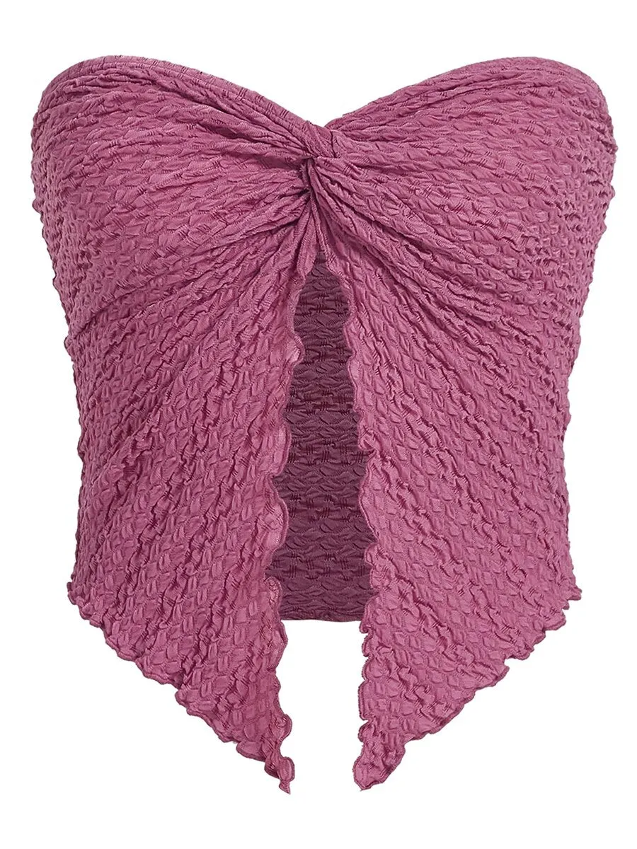 sealbeer A&A Y2k Ruched Bandeau Crop Top