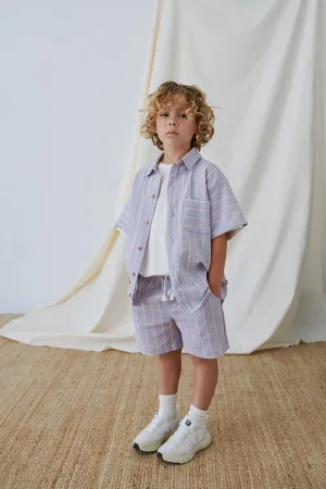 SEERSUCKER STRIPE BERMUDA SHORTS