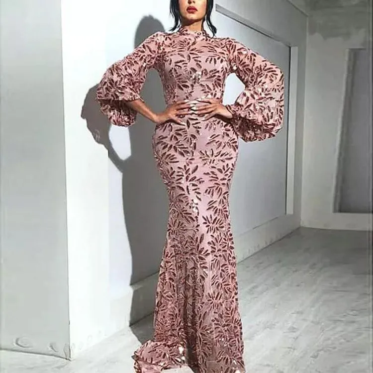 Sexy Petal Long Sleeve Party Dress Maxi Dresses Wholesale Womens Clothing N3823120600144