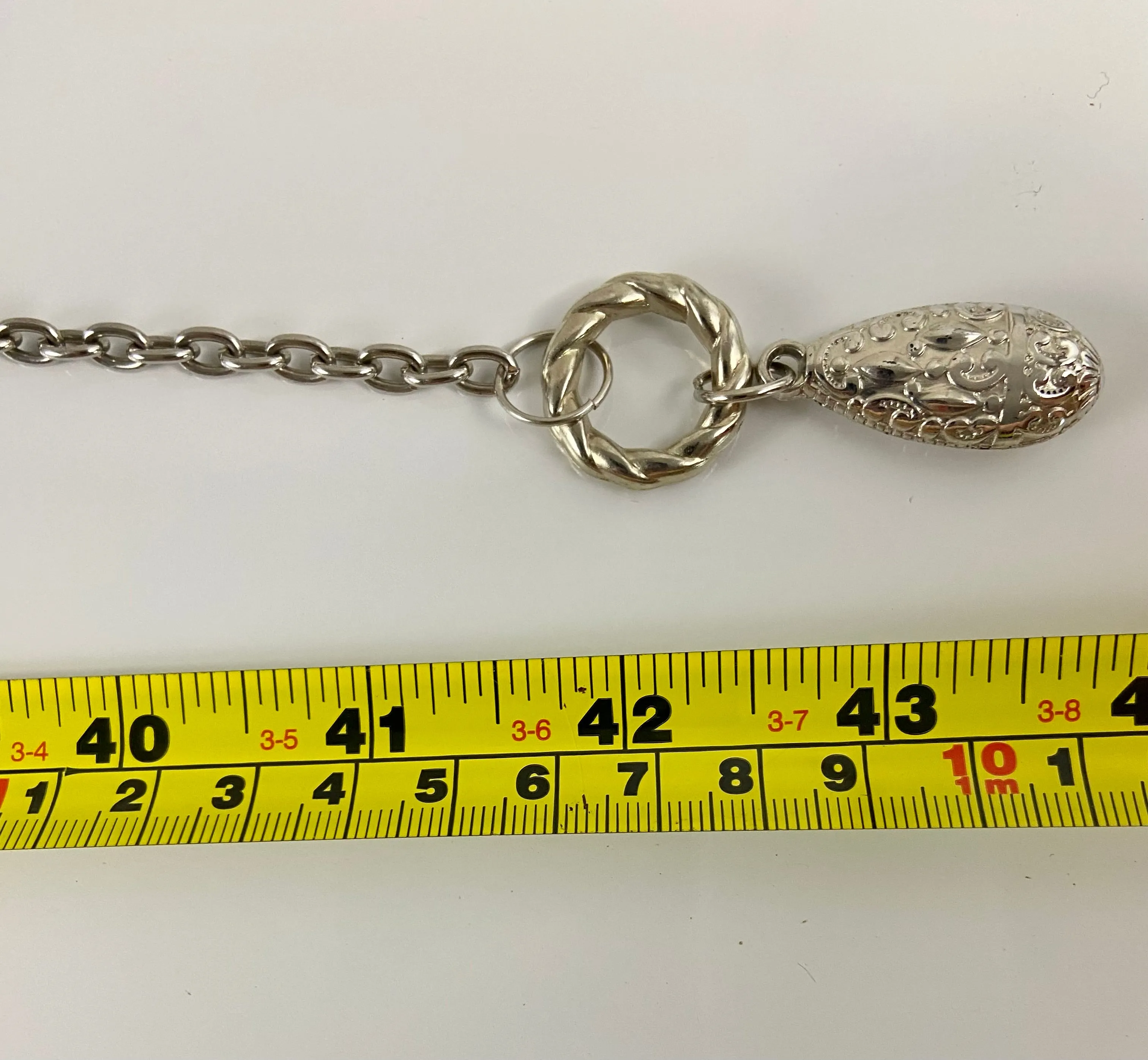 Silver chain belt