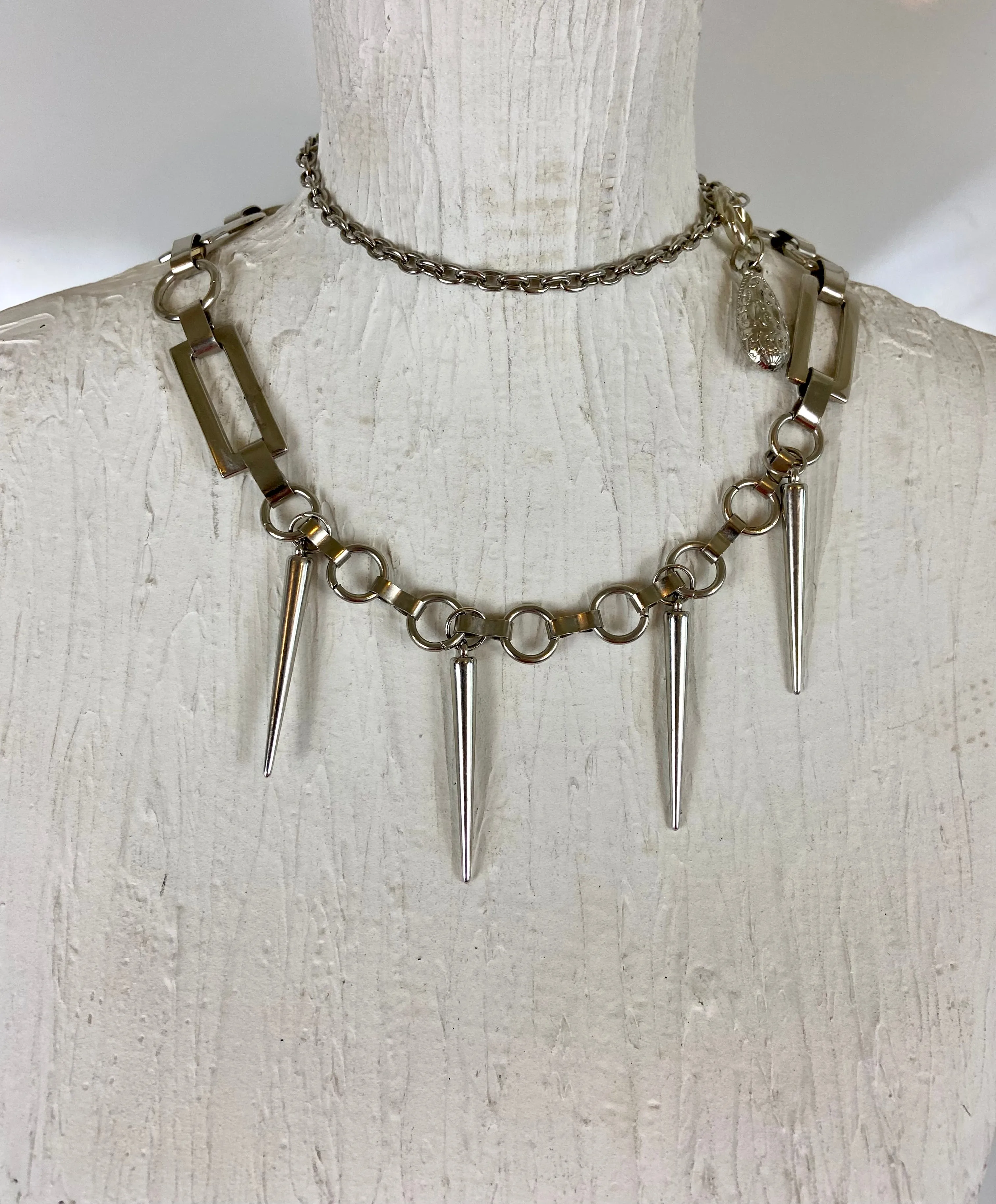 Silver chain belt