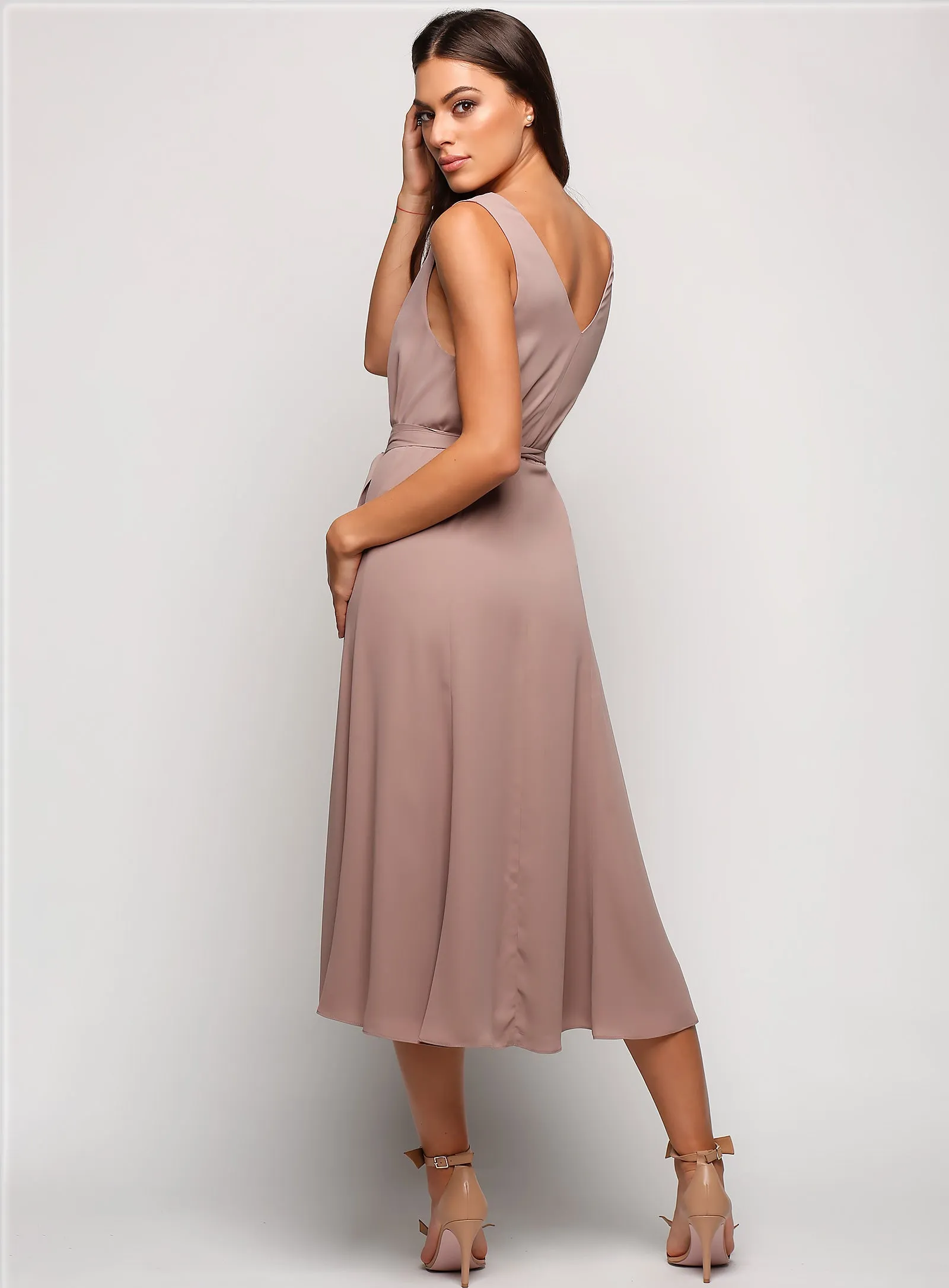 Sleeveless Wrap Midi