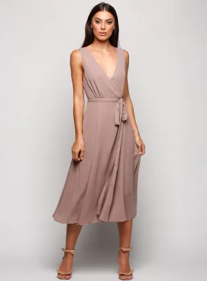 Sleeveless Wrap Midi