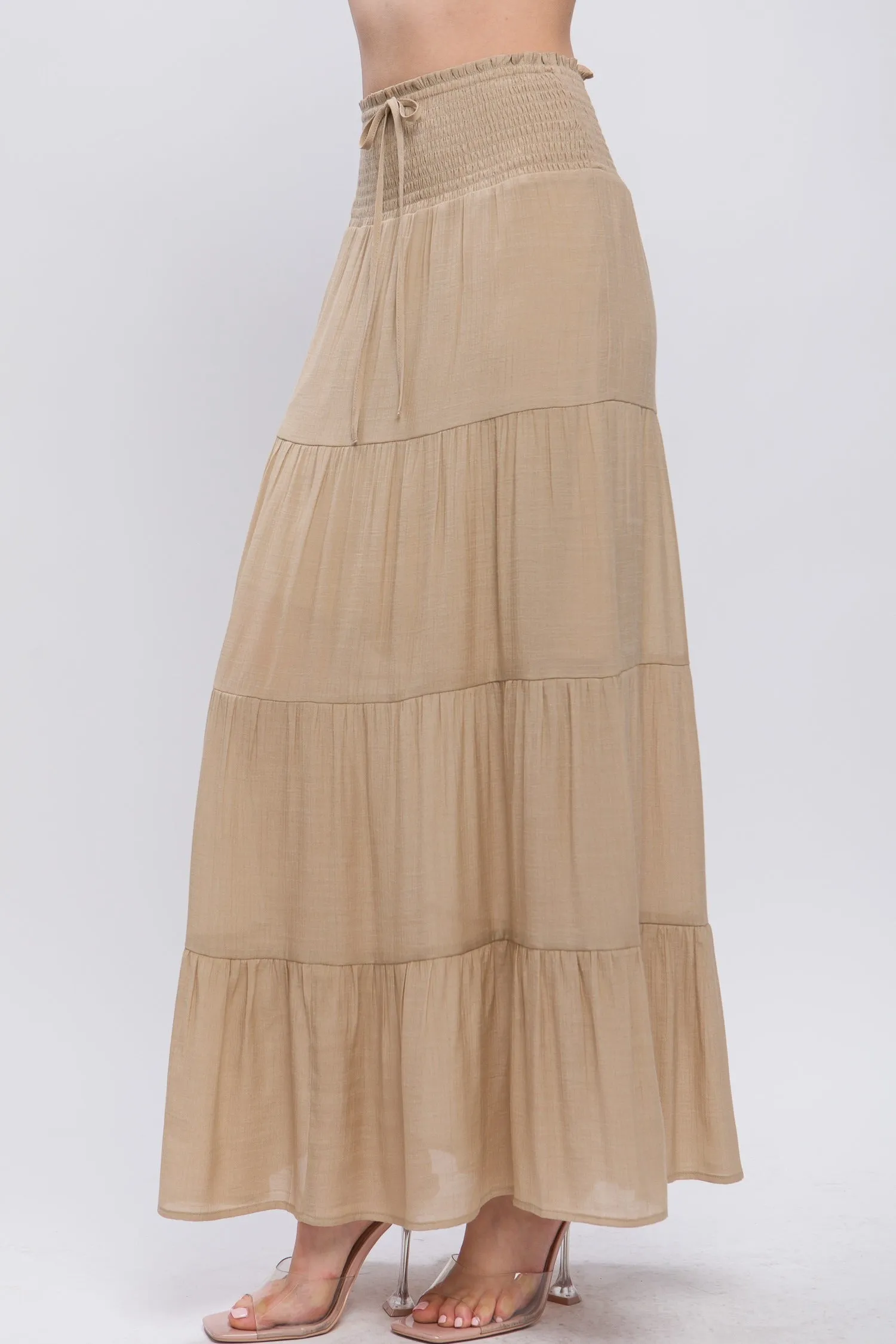Smocked Maxi Skirt