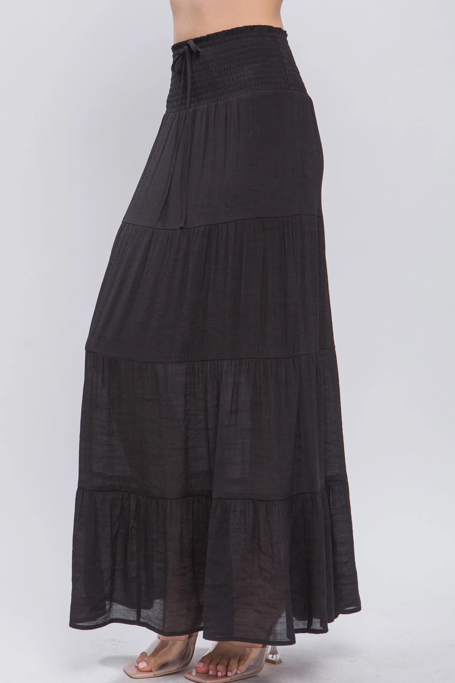 Smocked Maxi Skirt