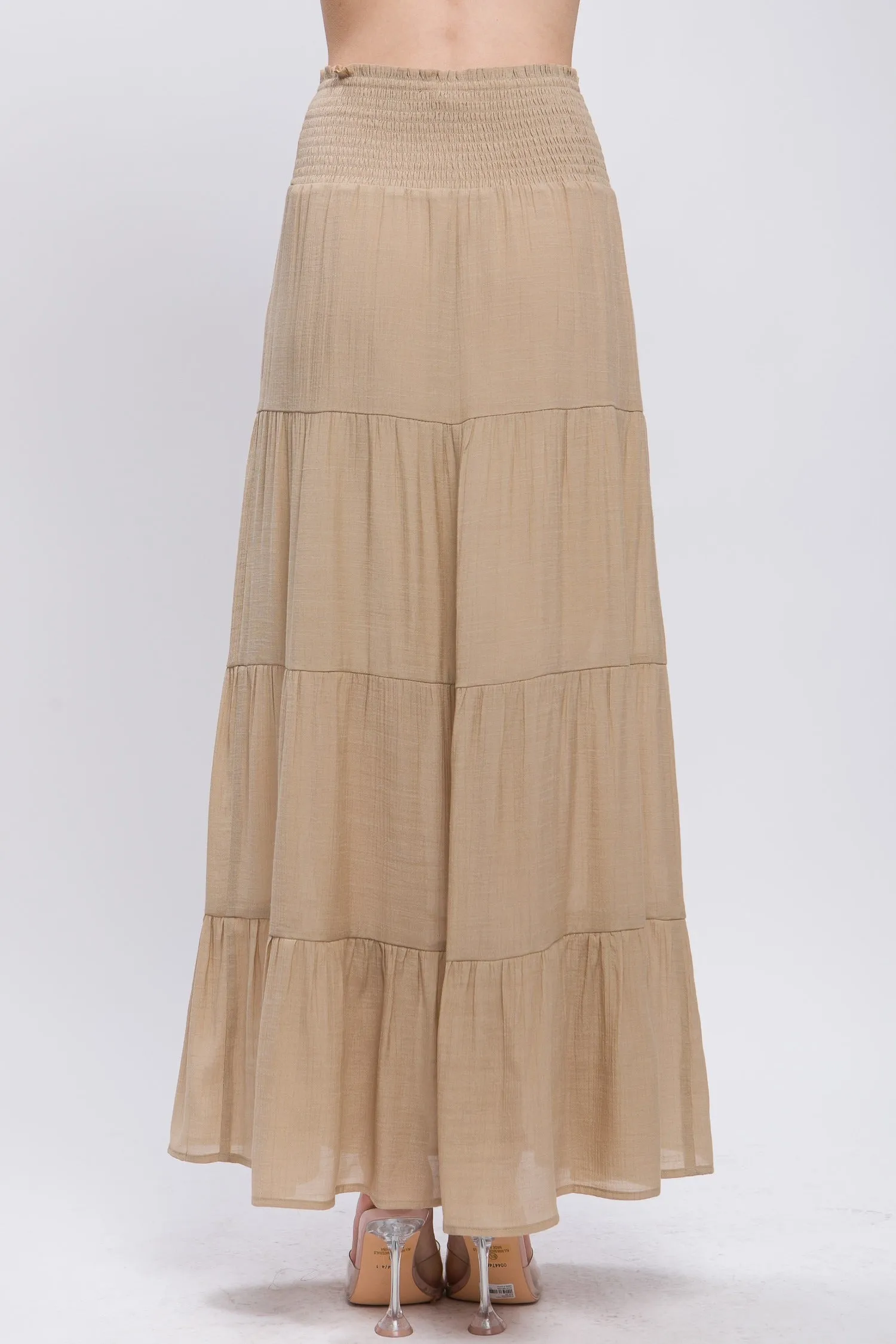 Smocked Maxi Skirt