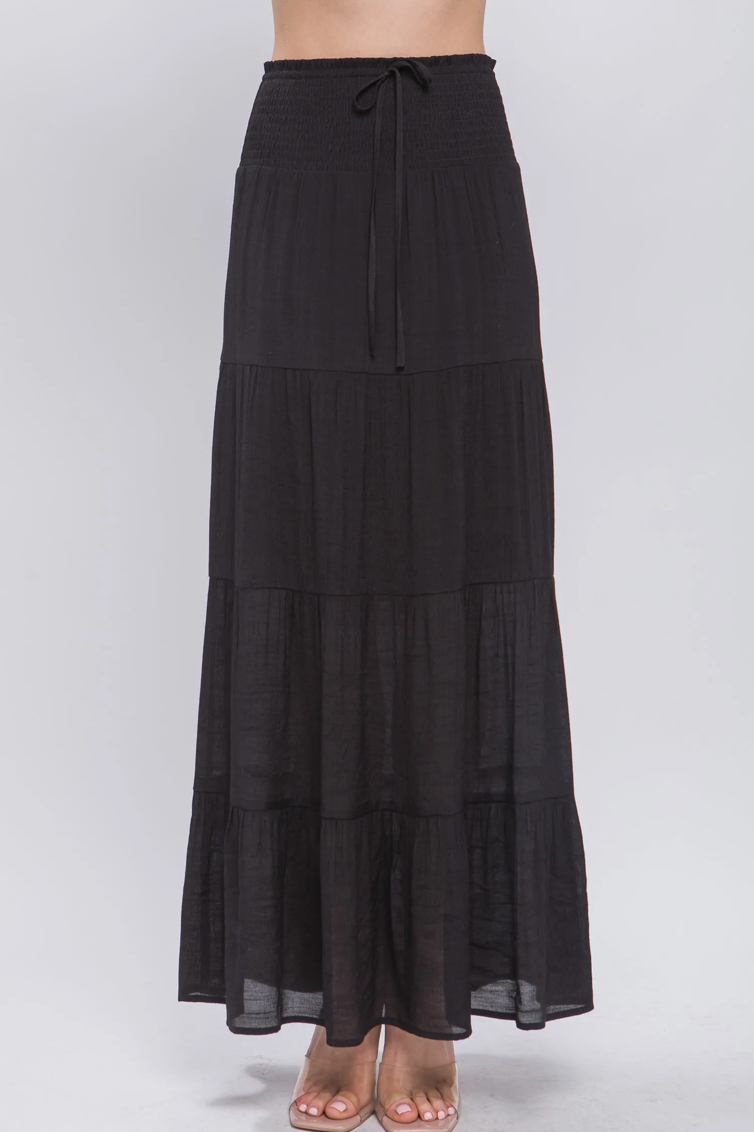 Smocked Maxi Skirt