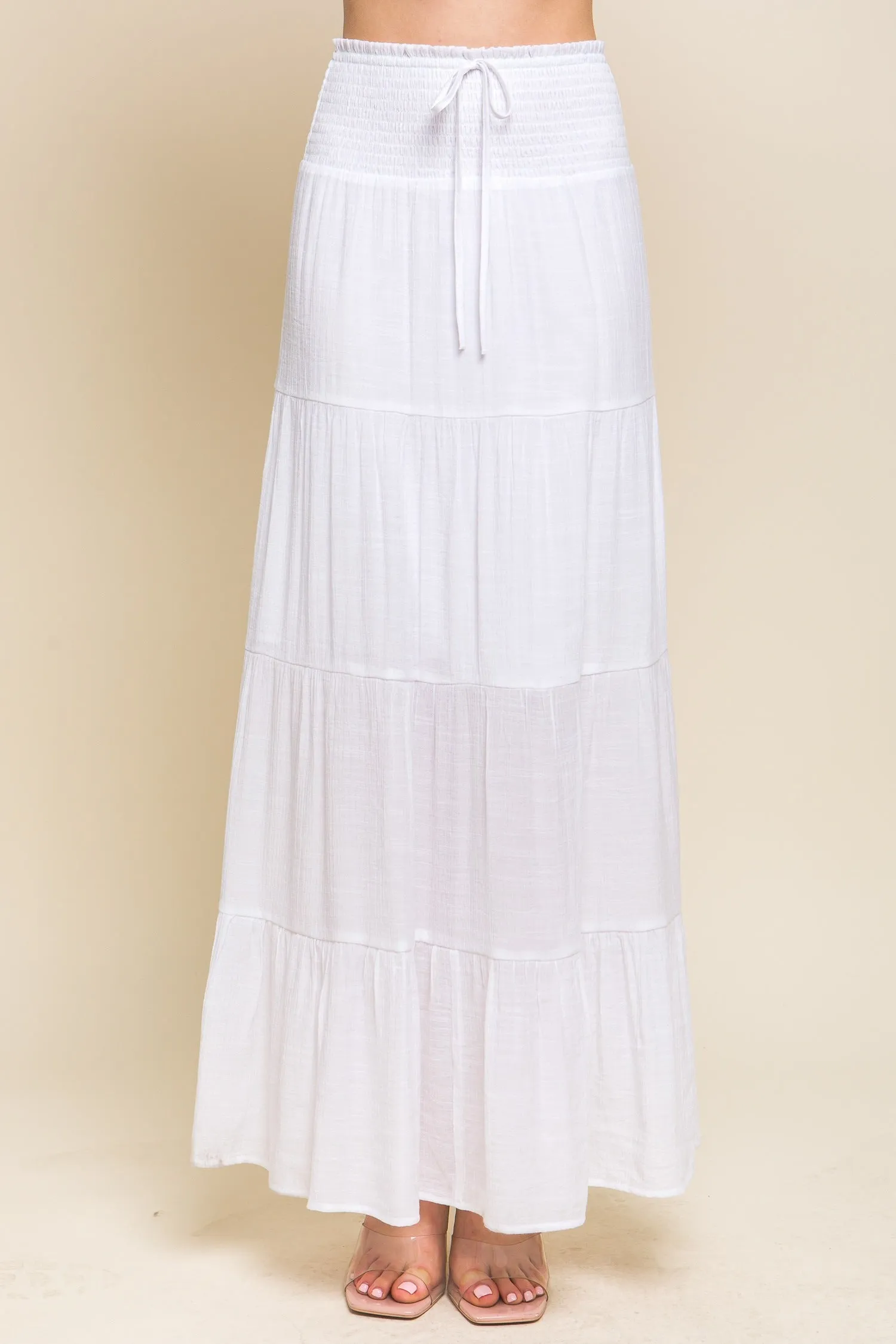 Smocked Maxi Skirt