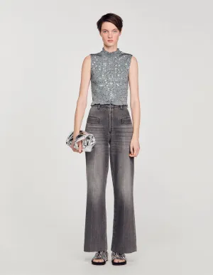 Smocked Top With Sequins