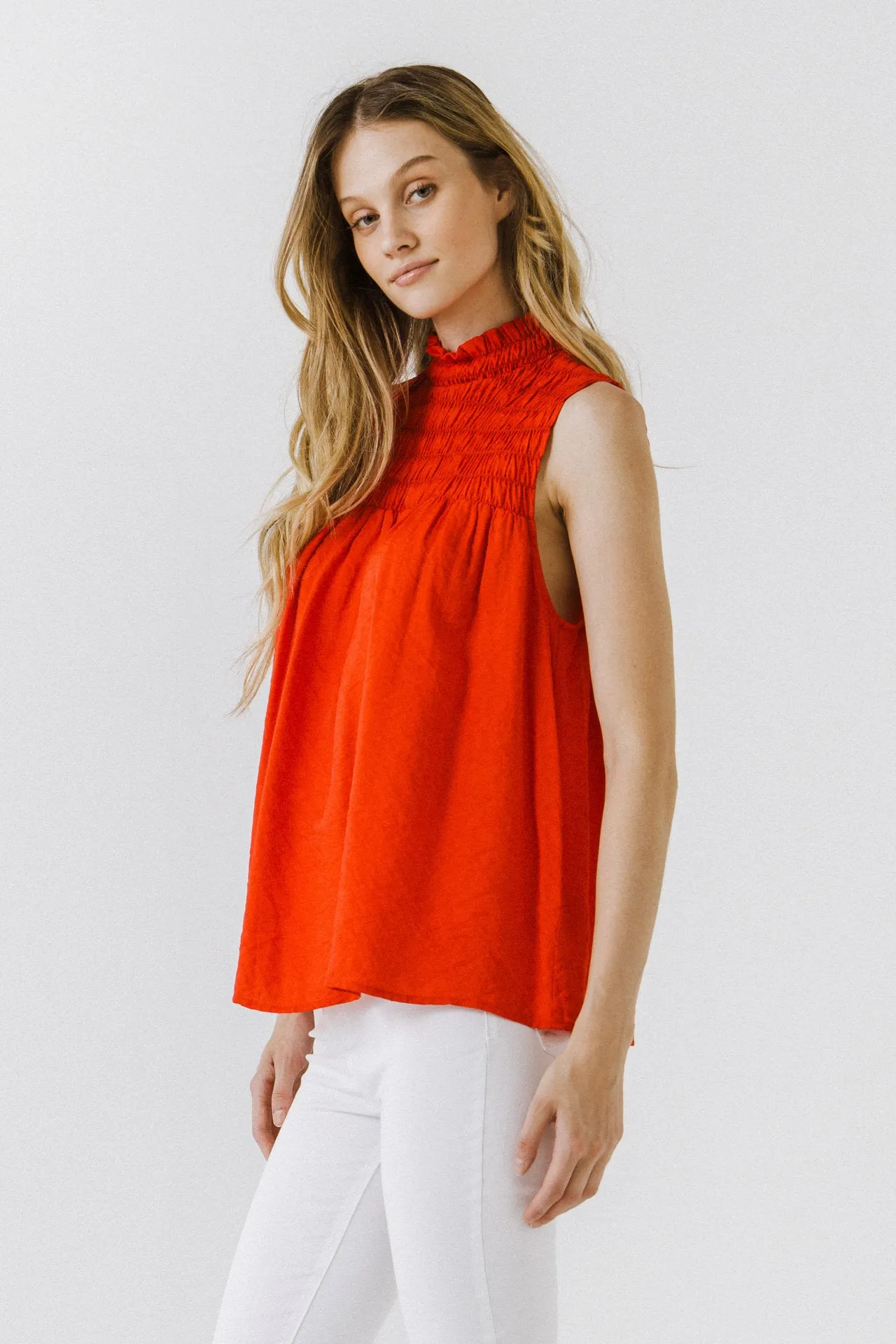 Smocked Yoke Halter Top