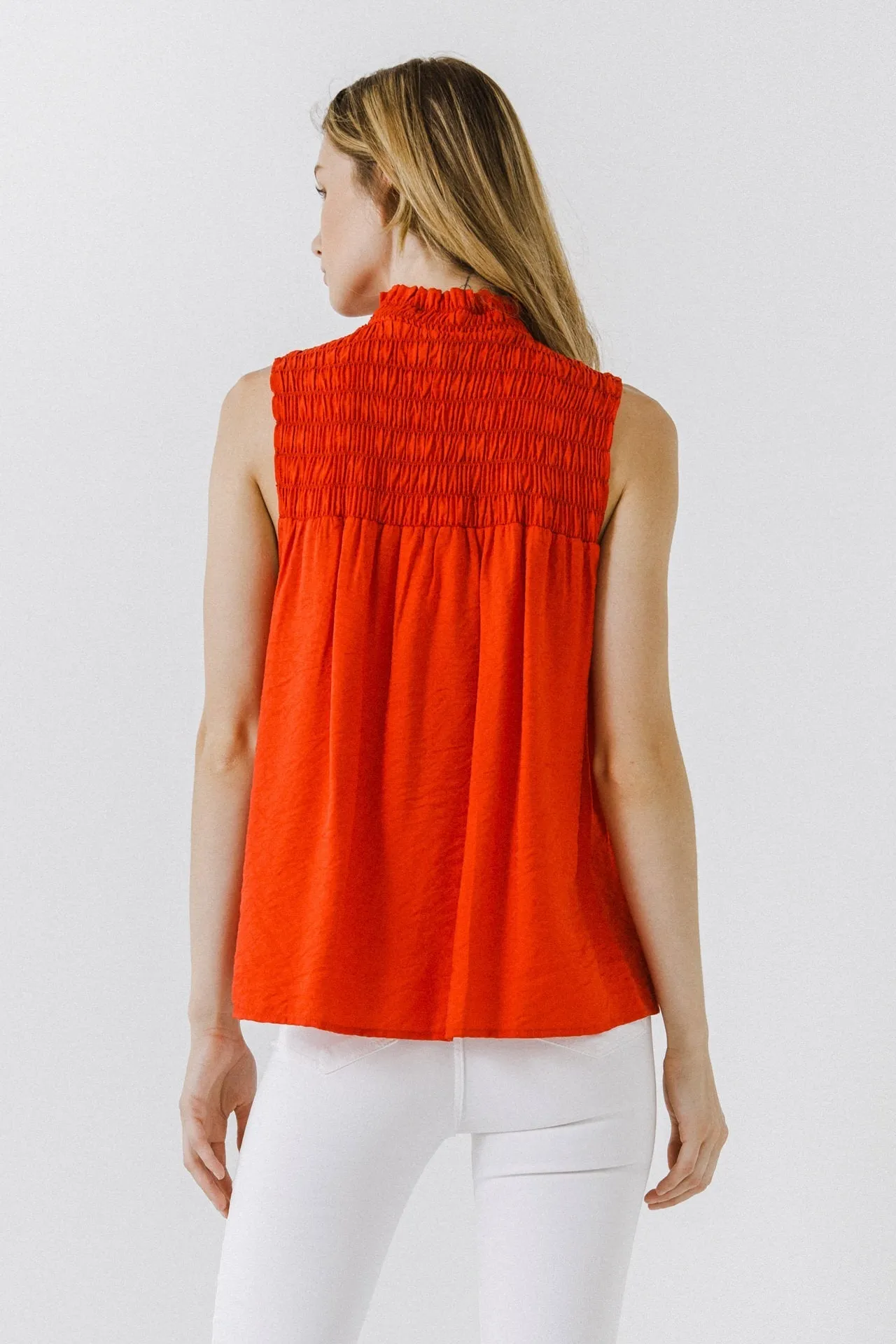 Smocked Yoke Halter Top