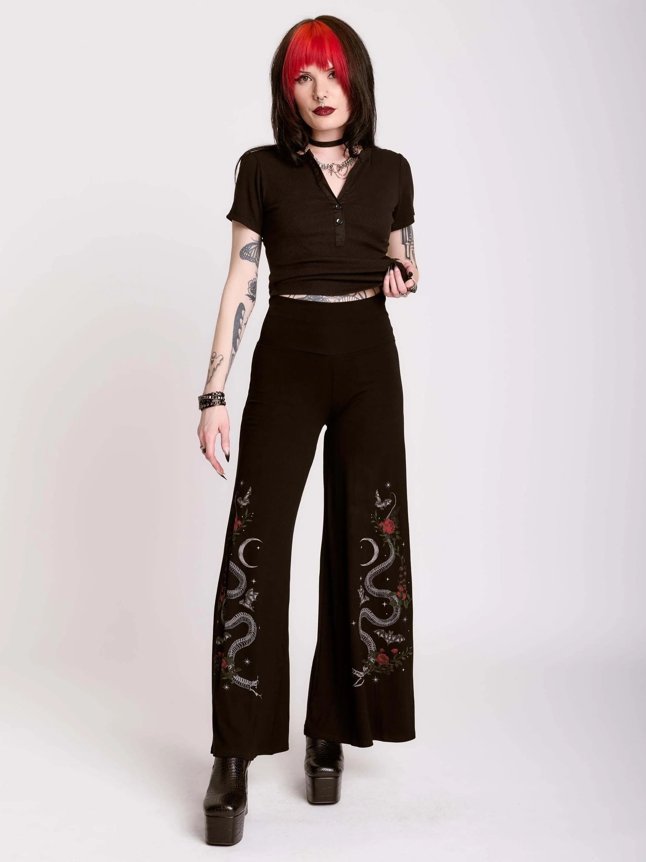 Snake Rose Palazzo Pant