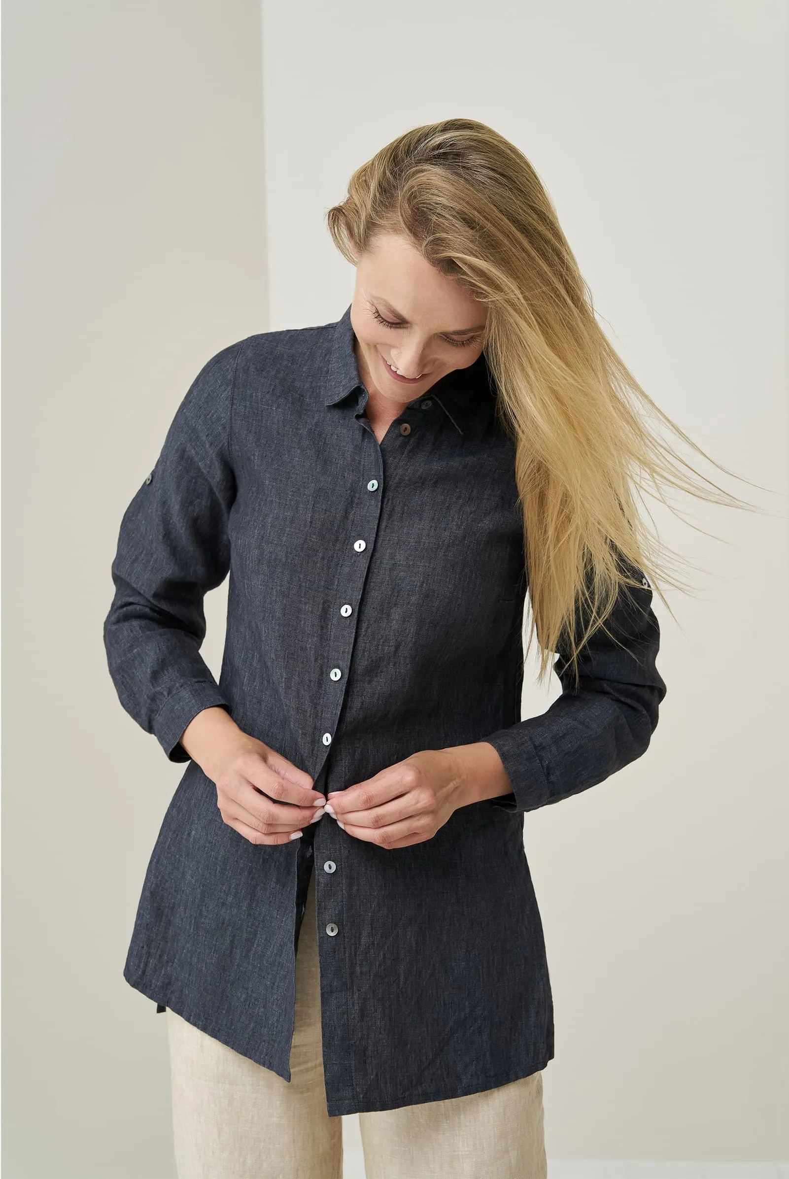 Soft linen shirt Kelly