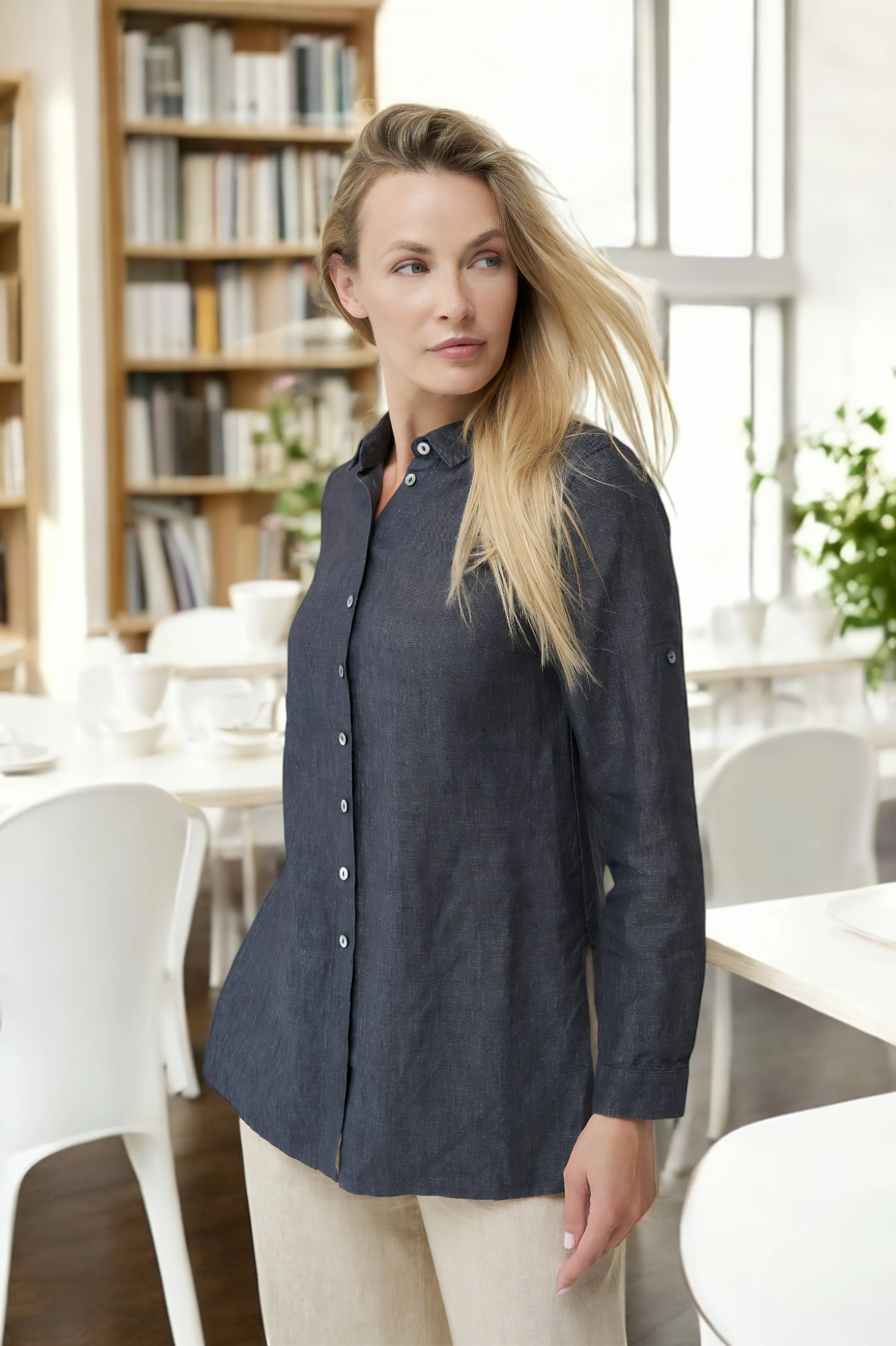 Soft linen shirt Kelly
