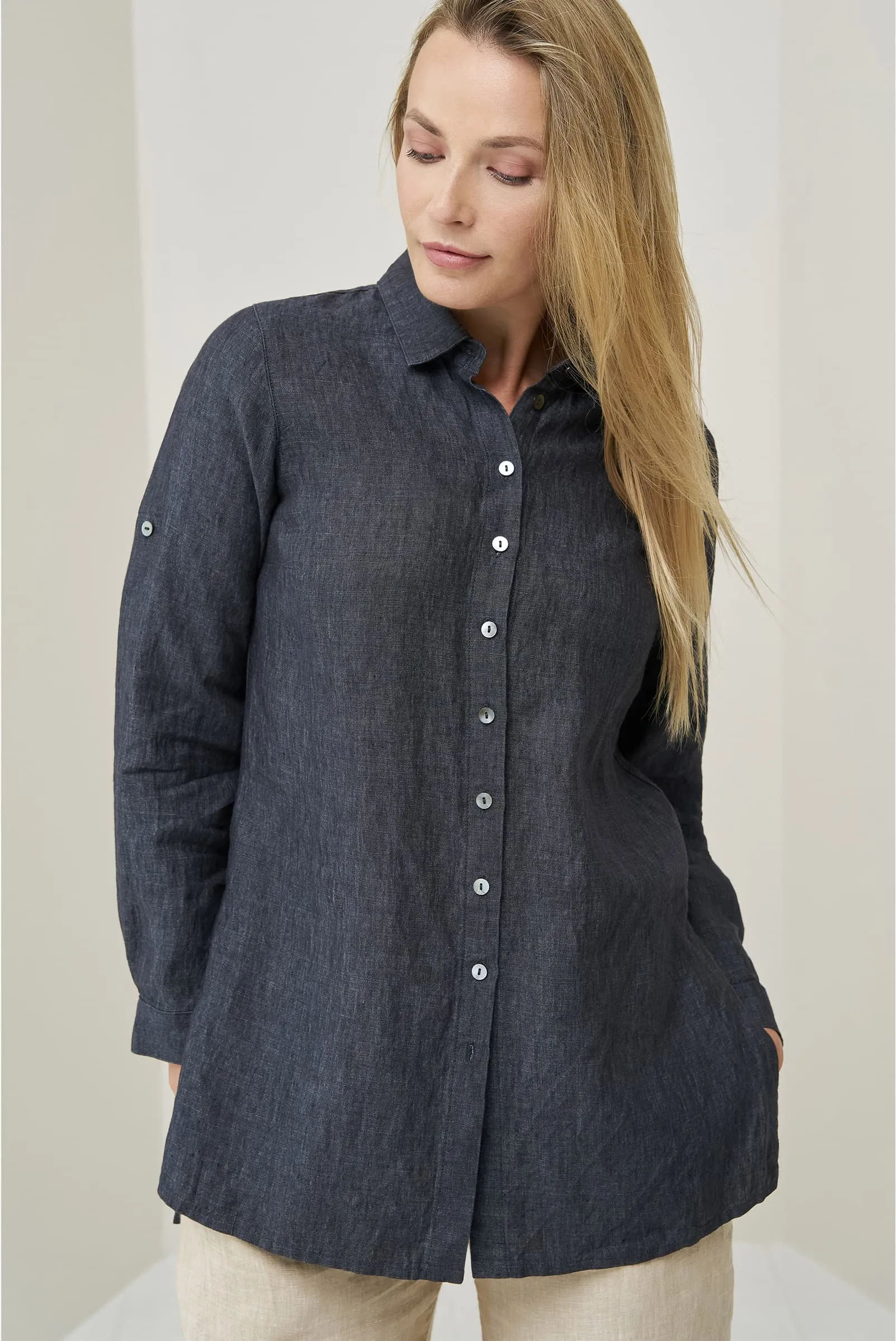 Soft linen shirt Kelly