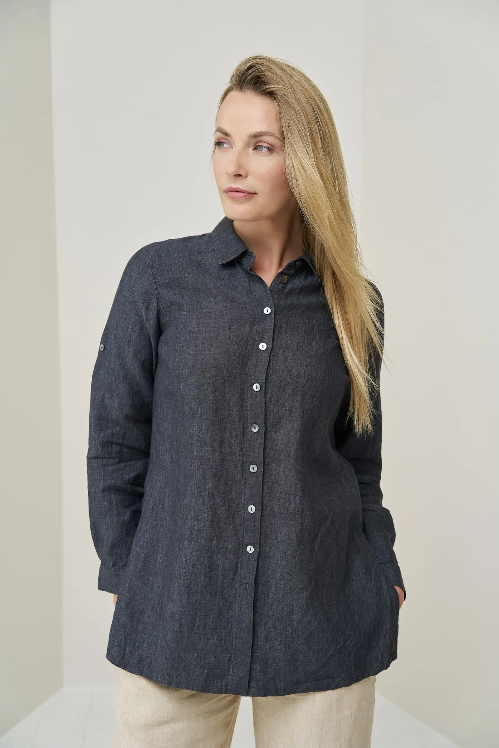 Soft linen shirt Kelly