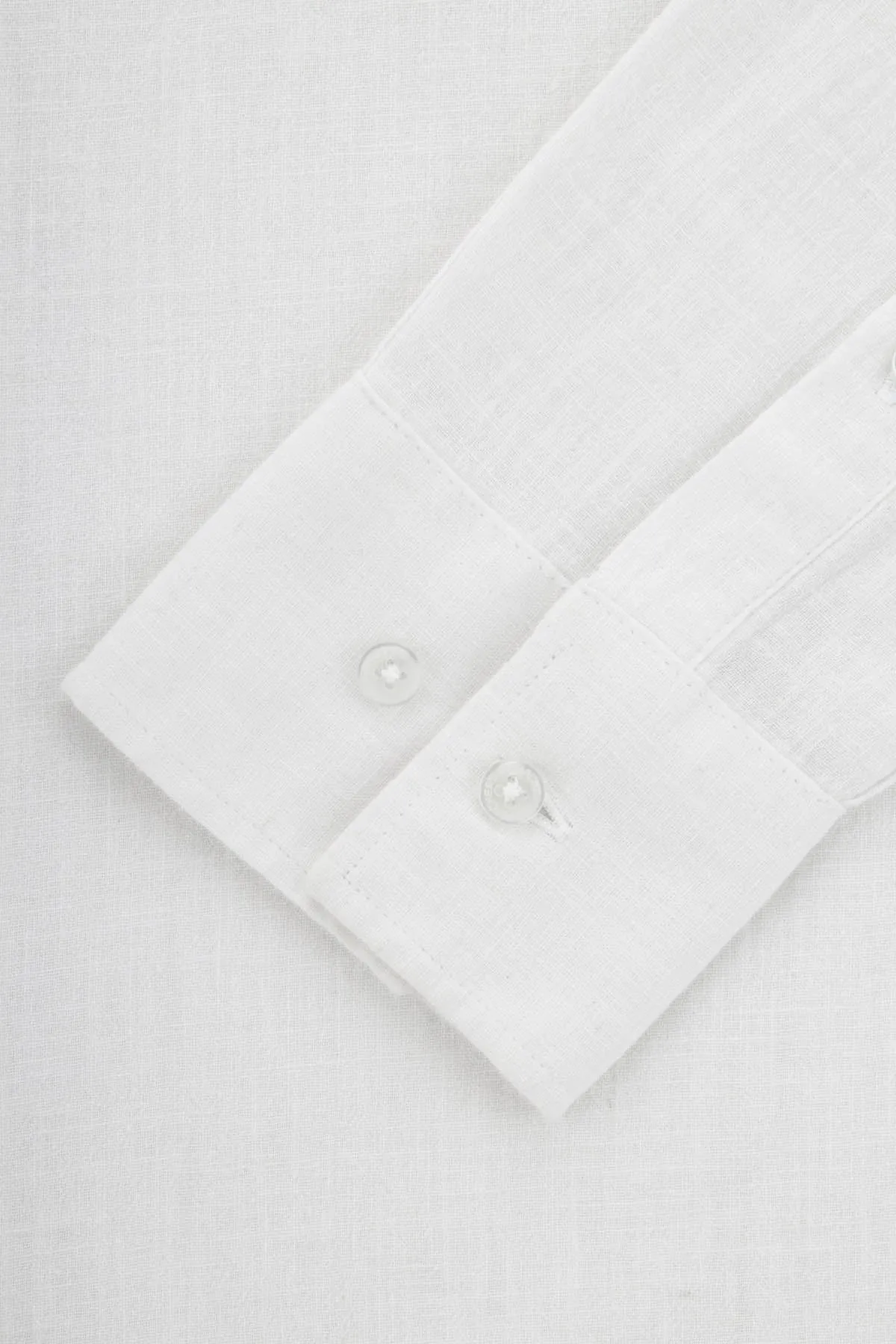 Solid Linen Off-White Casual Shirt