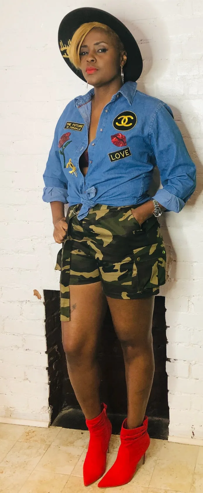 STYLEBRITY  CARGO CUTIE CAMOU SHORTS