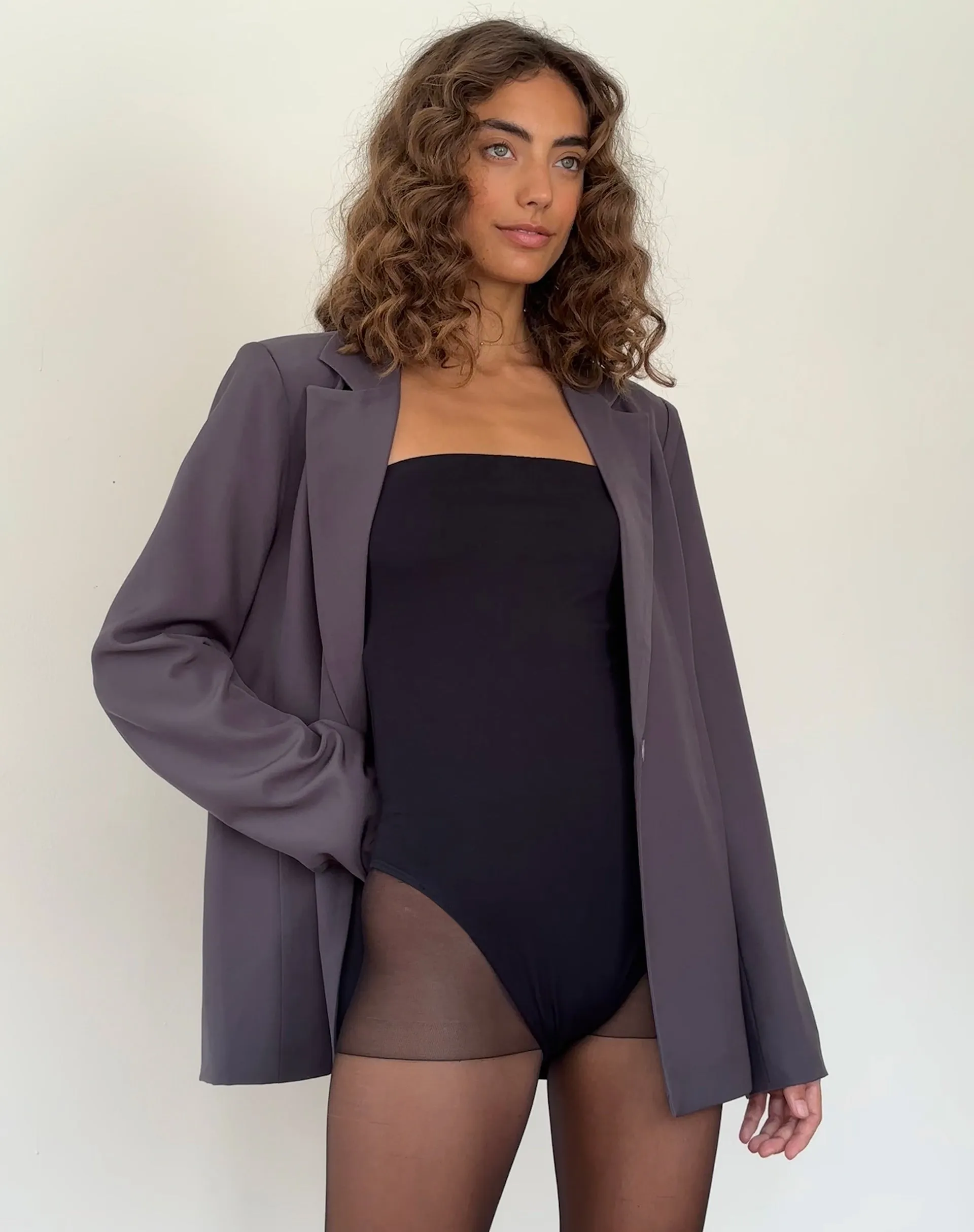 Taite Bandeau Bodysuit in Black Lycra