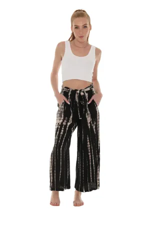 Tie Dye Belted Palazzo Pants