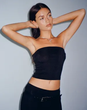 Tiska Bandeau Top in Black