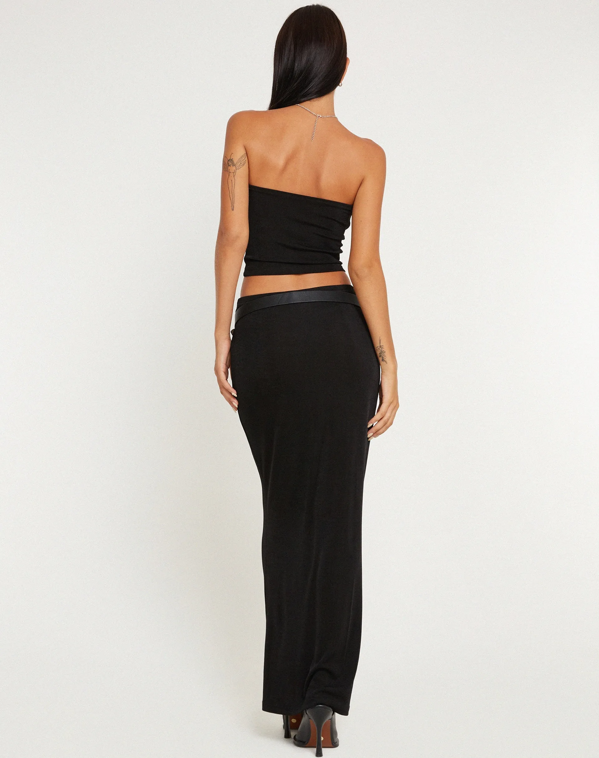 Tiska Bandeau Top in Black