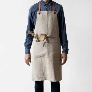 Washed Luxury Linen Chef's Apron