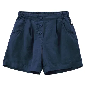 Wide-Leg Button Bermuda Shorts  - FINAL SALE
