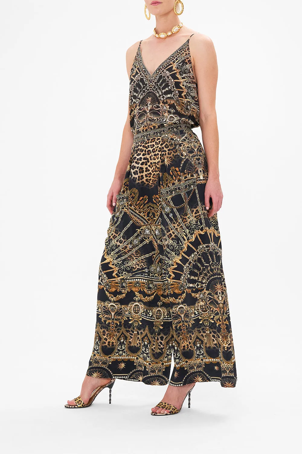 WIDE LEG TROUSER WITH FRONT POCKETS MASKED AT MOONLIGHT