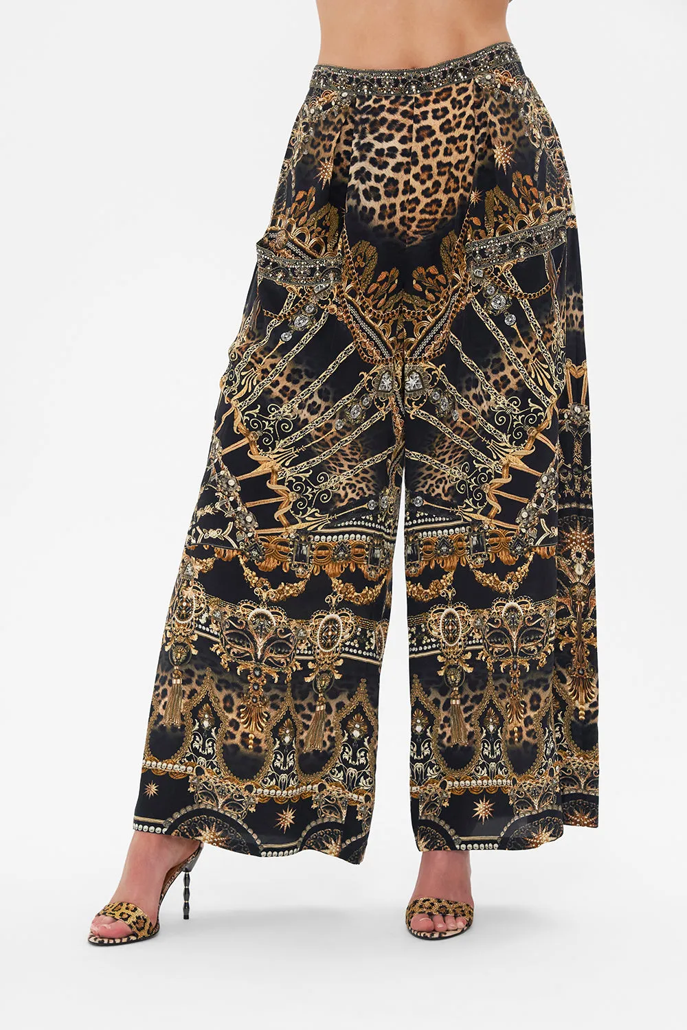 WIDE LEG TROUSER WITH FRONT POCKETS MASKED AT MOONLIGHT