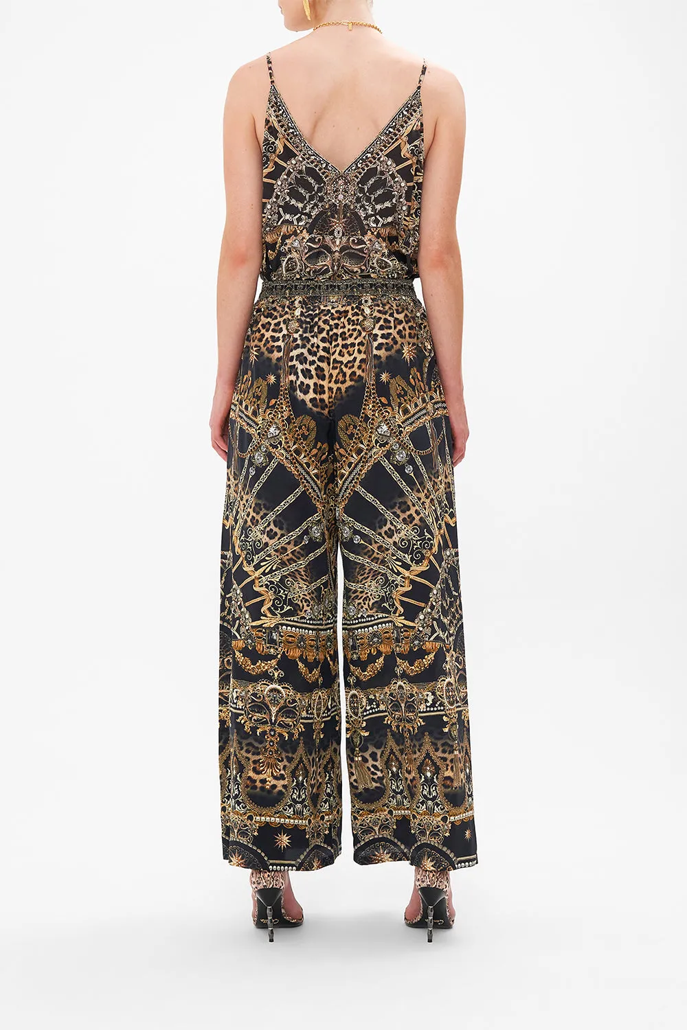 WIDE LEG TROUSER WITH FRONT POCKETS MASKED AT MOONLIGHT