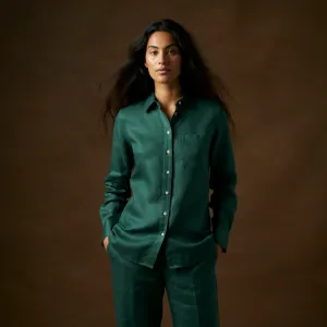 Women's Fall Heavy Linen Shirt WILLOW (180-200 GSM)
