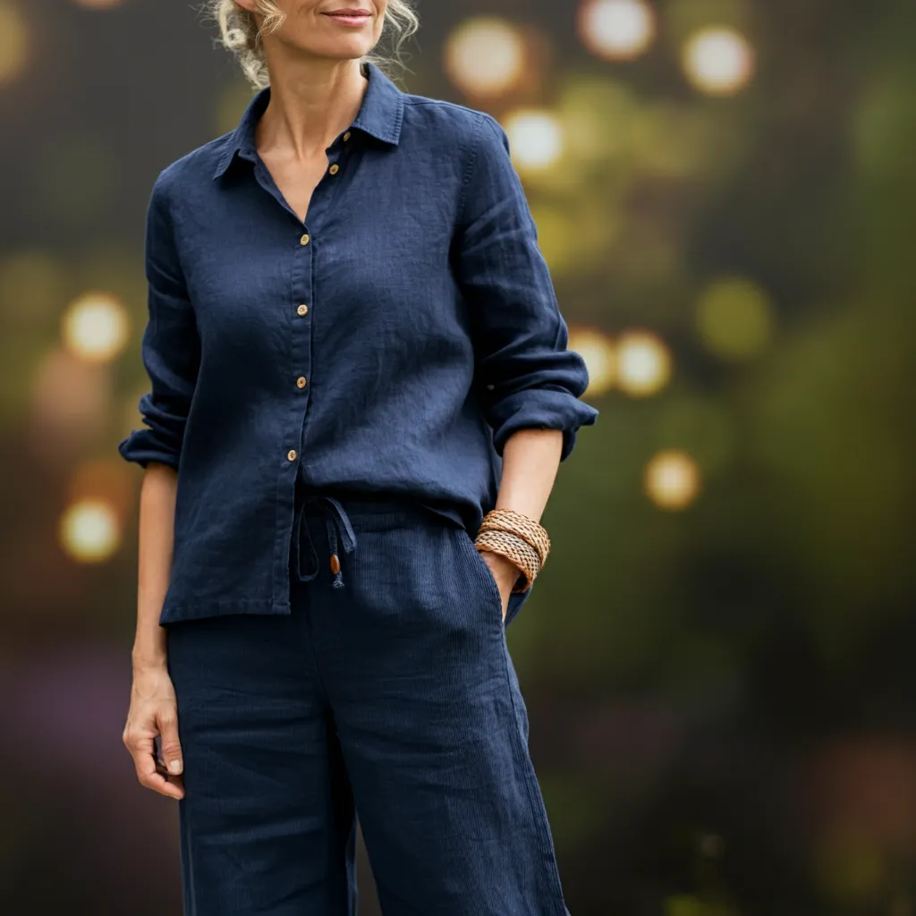 Women's Fall Heavy Linen Shirt WILLOW (180-200 GSM)
